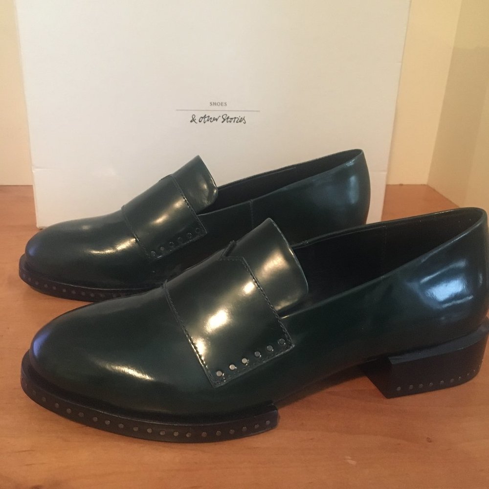 & Other Stories Leather Loafer Green